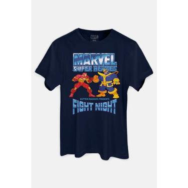 Imagem de Camiseta Marvel Super Heroes Fight Night - Piticas, GG, Azul petróleo,
