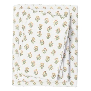 Imagem de Great Bay Home Jogo de cama king size de flanela - 100% algodão turco, escovado, floral de inverno - ultramacio, aconchegante, conjunto de cama de 4 peças (botões de flores)