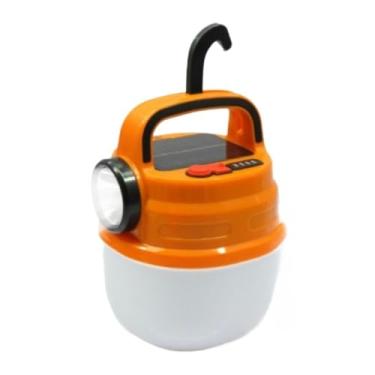 Imagem de Lâmpada de Emergência, Lampião Led Recarregavel Forte Lanterna Multiuso PortáTil RecarregáVel A Luz Solar 2 em 1(LARANJA,1UNIDADE)