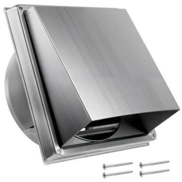 Imagem de Tampa de ventilação do secador de aço inoxidável, ventilação de parede externa com aba acolchoada sem retorno, exaustor de substituição de ventilação de fluxo de ar externo (tela de malha 95 mm)