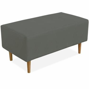 Imagem de Puff Sala De Estar Cléo W01 Pés Palito 90 Cm Suede Cinza