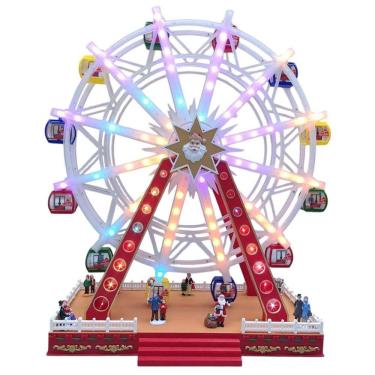 Imagem de Roda Gigante Natal Natalino Papai Noel Luz Led Som Giratorio Decoraçao Musical Casa Shopping Fim De Ano Festa Evento