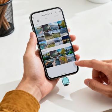Imagem de Leitor de cartão micro SD tipo C com chaveiro, leitor de memória USB C para TF/Micro SD/SDHC/SDXC OTG, adaptador de leitor de cartão tipo C compatível com MacBook Windows Lixus Samsung Galaxy - Azul