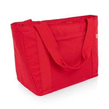 Imagem de PICNIC TIME Topanga Cooler 2.0, bolsa térmica versátil com capacidade para 24 latas, bolsa térmica macia com forro interior resistente à água, alças longas e bolso externo, (vermelha)