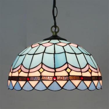 Imagem de Luminária pendente contemporânea de luxo em vidro colorido com LED, estilo retrô americano, ideal para sala de estar, restaurante, quarto, hotel, casa de campo, corredor, café, bar ou escada