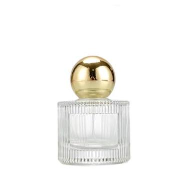 Imagem de Frasco de perfume transparente, atomizador recarregável, dispensador de névoa fina, atomizador, portátil, pulverizador líquido transparente (dourado)