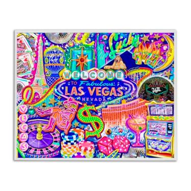 Imagem de Stupell Industries Fabulosa arte giclée emoldurada branca divertida de Las Vegas, design de Jess Stempel, 40 x 50 cm