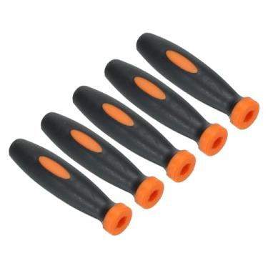 Imagem de Alça de borracha de 6 cm, pacote com 5 arquivos de ferramenta de corte de arquivos acessórios de substituição para lixa redonda de 0,5 cm de diâmetro, laranja preto