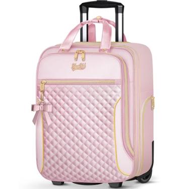 Imagem de Mala de mão aprovada por companhias aéreas de 56 x 35 x 23 cm, mala macia de 50 cm com 4 peças, bagagem leve para mulheres com trava TSA e 4 rodas giratórias, malas de mão laterais macias para viagens