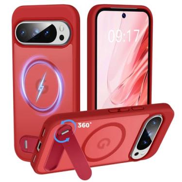 Imagem de Reukdnv Capa multifuncional para Google Pixel 10/10Pro com [suporte integrado de 360°] e magnética [compatível com Mag-Safe] Capa fina translúcida proteção à prova de choque de grau militar (16 cm