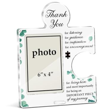 Imagem de XFFJGVR Moldura para presente de agradecimento, presentes de agradecimento para professores, colegas de trabalho, chefe senhora, supervisor, mentor, quebra-cabeça de acrílico, porta-retrato para mesa