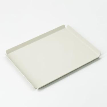 Imagem de Bandeja organizadora de alumínio para mesa e entrada – capa de metal minimalista para chaves, joias, carteira | A6, marfim | da PROGETTO2.70