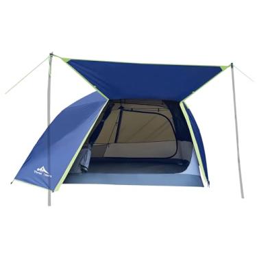 Imagem de Tenda de acampamento para 2 pessoas ThreeBears, impermeável e à prova de vento, leve, para caminhadas, acampamento, montanhismo e viagens - configuração durável e fácil (azul escuro)