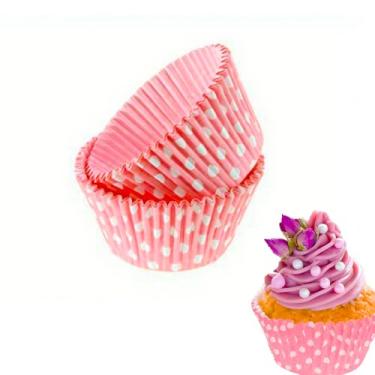 Imagem de Pacote com 100 forros de cupcake padrão, embalagens de cupcake de grau alimentício, forros de muffin de papel à prova de gordura para festa de aniversário de casamento, festivais de chá de bebê