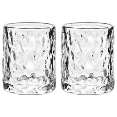 Imagem de Copos de vidro padrão geleira, 2 peças, conjunto de utensílios de bebida elegante, copos de água suco de chá 260 ml, decoração de casa para copos de vinho, casual, resistente ao calor