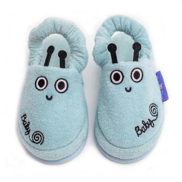 Imagem de Pantufa Para Uso Interno Infantil 100% Algodão Milk&Moo, Azul