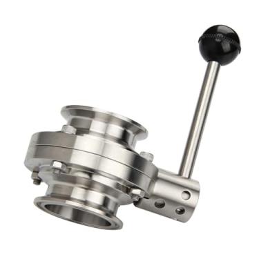 Imagem de Válvula Borboleta Sanitária de Aço Inoxidável de 3,8 cm - Puxador