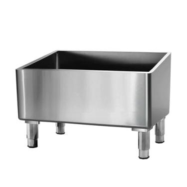 Imagem de TRGCJGH Pia de esfregão de aço inoxidável para montagem no chão, pia utilitária interna e externa, com drenagem para garagens comerciais de cozinha (tamanho: 120 x 41 x 55 cm (47,2 x 16,1 x 21,6