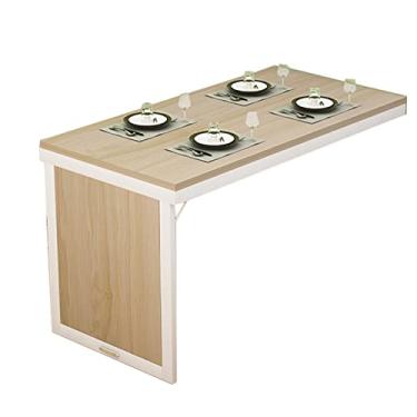 Imagem de Mesa de chão montada na parede, escritório em casa, tipo de piso de madeira, mesa de jantar flutuante para computador, mesa de jantar para cozinha, escritório, casa (90 x 60 x 75 cm/35,4 x 23,6 x 29,7