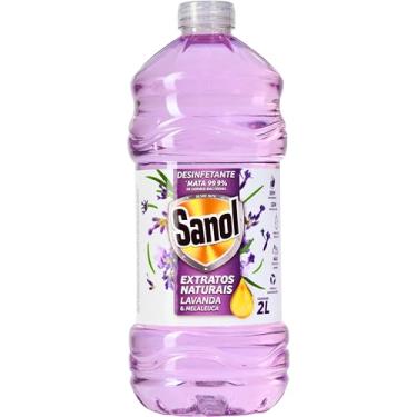 Imagem de Desinfetante Líquido para uso Geral, Extratos Naturais, Lavanda & Melaleuca, Sanol, 2 Litros, Roxo