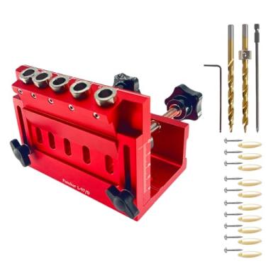 Imagem de Gabaritos de bolso para marcenaria, kit de gabarito de cavilha localizadora de furos - Ferramenta de guia de posicionamento eficiente para entusiastas de carpintaria iniciantes projetos domésticos