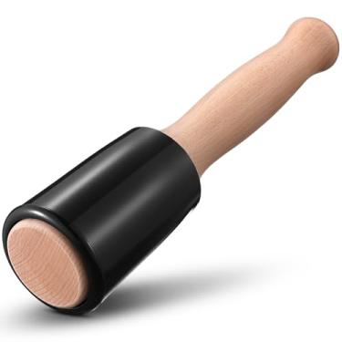 Imagem de Lanties Martelo para entalhar em madeira – Martelo de cabeça de uretano de 425 g para marcenaria, cabo ergonômico de madeira de faia martelo para cinzéis, marcenaria, cauda de andorinha, encaixe e
