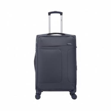 Imagem de Mala Média Super Expansível Zíper Antifurto Rodas 360° Cinza