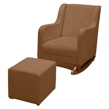 Imagem de Poltrona Amamentação Aquila Plus Com Puff Boucle Mostarda - Fratello