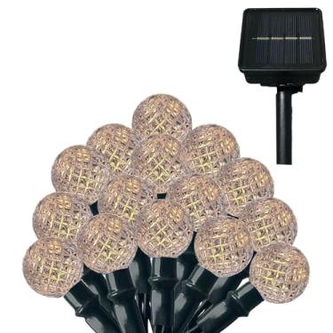 Imagem de Anycosy Luzes de Natal C3, 100 LEDs Strawberry Operado por Pilha Luzes 8 Modos e Temporizador para Árvore de Natal, Jardim, Pátio, Interior, Exterior, Decorações de Natal (G3-100LED-Solar-Branco