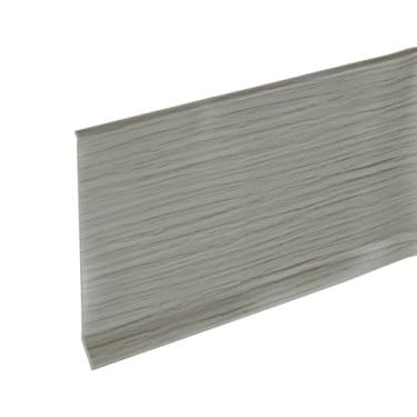 Imagem de HARFINGTON Acabamento de rodapé de 3 m x 10 cm, acabamento de moldagem flexível, base de parede de PVC autoadesiva, rodapés de base de enseada para canto de paredes, grão de madeira cinza