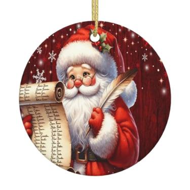 Imagem de Enfeites de cerâmica para Natal, Papai Noel, para homens, mulheres, casais, pais, amigos, presente, casa, férias, arte, Natal, ornamentos, decoração de interiores de carro, enfeite de cerâmica