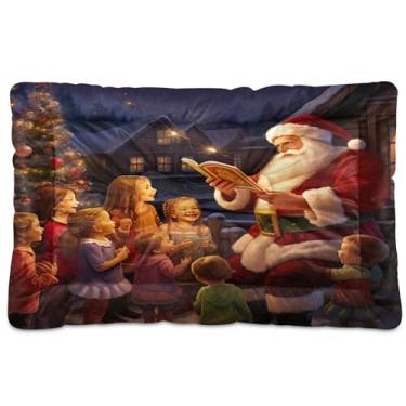Imagem de SEHANY Cama de Natal para cães e gatos com fundo antiderrapante, cama de canil, colchão macio para animais de estimação, lavável para cães pequenos, médios e grandes, gatos, 45,7 x 61 cm