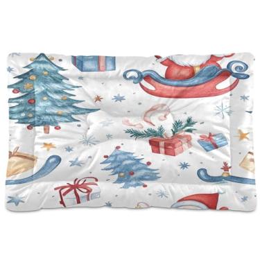 Imagem de SEHANY Cama de Natal para cães e gatos com fundo antiderrapante, cama de canil, colchão macio para animais de estimação, lavável para cães pequenos, médios e grandes, gatos, 45,7 x 61 cm