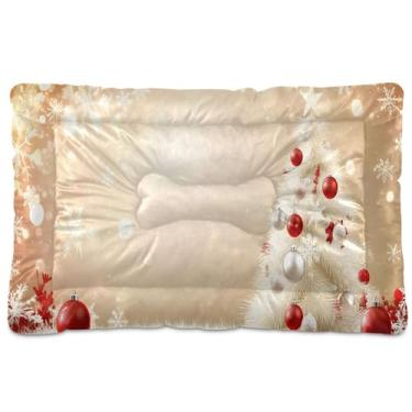 Imagem de SEHANY Cama de árvore de Natal para cães e gatos com fundo antiderrapante, caixa de canil, colchão macio para animais de estimação, lavável para cães pequenos, médios e grandes, gatos, 91 x 61 cm