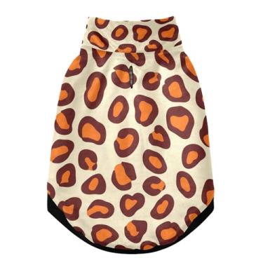 Imagem de SEHANY Casaco de cachorro marrom com estampa de leopardo para cães pequenos, superquente à prova de vento, jaqueta de inverno macia e aconchegante para clima de neve fria com coleira para animais de