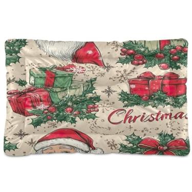Imagem de SEHANY Cama de Natal para cães e gatos com fundo antiderrapante, cama de canil, colchão macio para animais de estimação, lavável, para cães pequenos, médios e grandes, gatos, 91 x 61 cm
