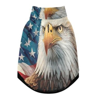 Imagem de SEHANY Casaco de cachorro com bandeira americana para cães pequenos, superquente, à prova de vento, jaqueta macia e aconchegante para animais de estimação, moletom para clima frio na neve com furo na