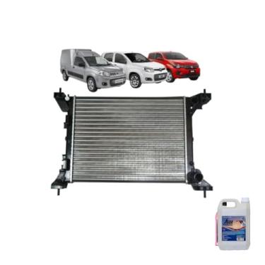 Imagem de Kit Radiador Novo Uno Palio Evo 2010 Mobi 2016 C/Ar Aditivo 1L e Água 5L