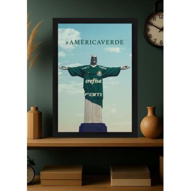 Imagem de Quadro Com Vidro Palmeiras AMerica Verde com Moldura Tamanho:21cm x 30