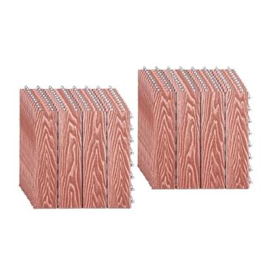 Imagem de Azulejos de deck interligados, azulejos de piso de pátio composto WPC com sistema de clique função de drenagem para varanda piscina varanda quintal área de jogo deck todos os climas uso 1 ㎡ A4 22