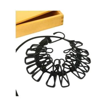 Imagem de Varal Retrátil Portátil Com 12 Prendedores Para Secagem De Roupas Ao A