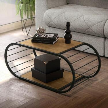 Imagem de Mesa de Centro Industrial Aramada Freijó/Preto fosco - Kappesberg, Fre