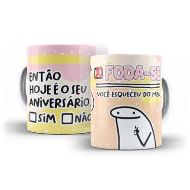 Imagem de Caneca Decorativa Parabéns Amiga, Porcelana, Design Listrado Pastel, Tema Aniversário com Bolo e Ilustração Fofa, 325ml (17910)