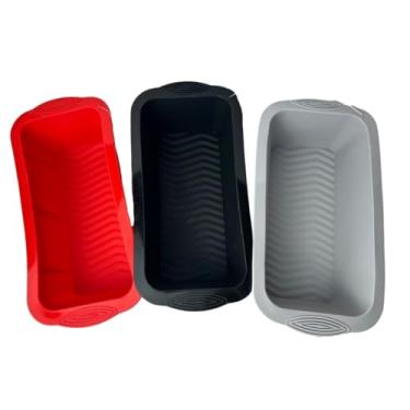 Imagem de Kit 3 Formas de Silicone Retangular Para Air Fryer Pão 25x12cm