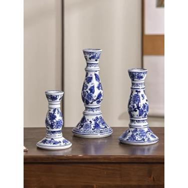 Imagem de Castiçal de cerâmica de porcelana azul e branca estilo tradicional chinês estilo simples castiçal decoração incenso vara(s)