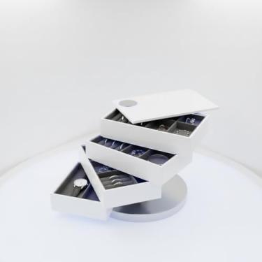 Imagem de Porta-Joias com 3 Compartimentos em Espiral – Organização Elegante para Suas Peças Mais Queridas