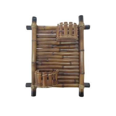 Imagem de Suporte de Parede p/Plantas em Bambu - Floreira Dupla Sisal
