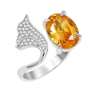 Imagem de Oneress Anel de pedra do mês de nascimento ajustável, joia de zircônia cúbica banhada a platina para mulheres, elegante anel de compromisso empilhável presente para mamãe GF tia YA6117, Fashionable