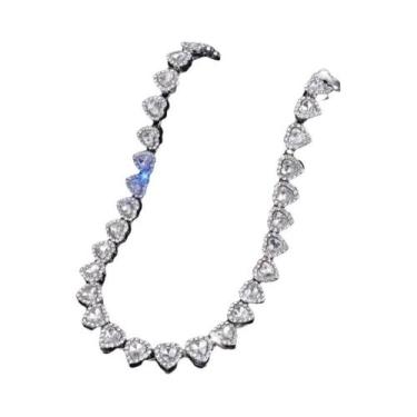 Imagem de 45cm novo hip hop tênis corrente pulseira colar brilhante coração stra