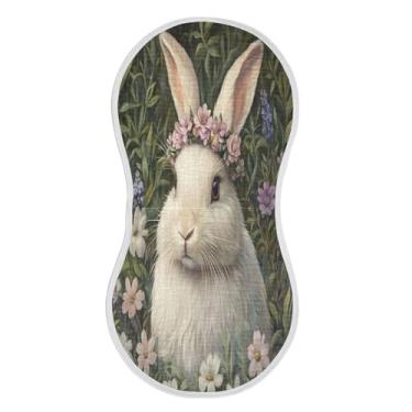 Imagem de xigua Conjunto de 2 panos de musselina de coelho fofo para arroto, panos super macios e absorventes, roupas de arroto de algodão, presente de chá para recém-nascidos, bebês meninas e meninos